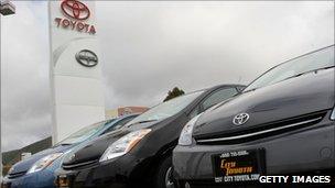 Toyota cars on display