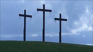 Three crosses