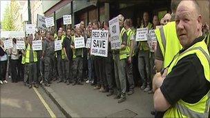 Red Sky workers in protest