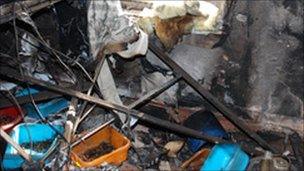 Fire damage caused by the overloaded socket