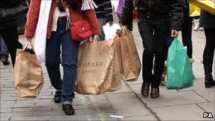 Shoppers on Oxford Street in London