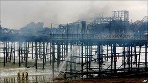 Hastings Pier after the fire