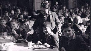 Children in dining hall (c) Coram in the care of the Foundling Museum