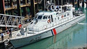 Gendarmerie Maritime vessel Geranium in St Peter Port harbour