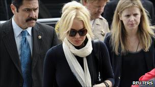 Lindsay Lohan arrives in court on Friday