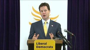 Deputy PM Nick Clegg at an AV rally in Norwich