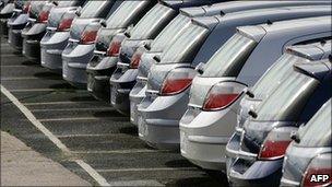 Vauxhall Astra cars at Ellesmere Port in Cheshire