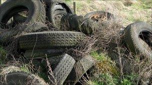 Dumped tyres