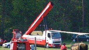 The cannon the man was shot from