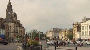 Rochdale Town Hall (left)