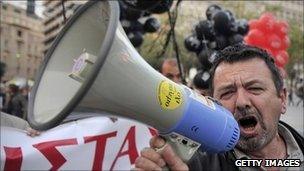 Greek anti-austerity protestor