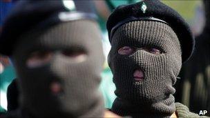 Masked members of the Real Irish Republican Army (RIRA)