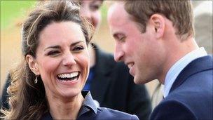 Prince William and his fiancee Kate Middleton