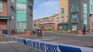 Scene of incident in Moss Side