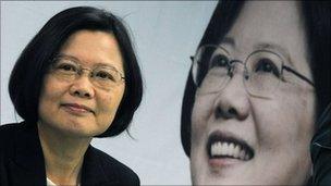 Tsai Ing-wen, pictured in her campaign office on 27 April 2011