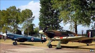 Spitfire and Hurricane at RAF Coningsby