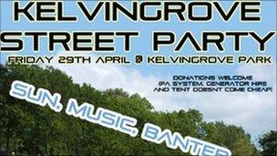 A picture of the street party website