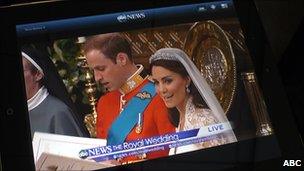 Wedding on iPad with ABC News app