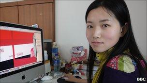 Designer Li Xiangwen in her office in Shanghai.