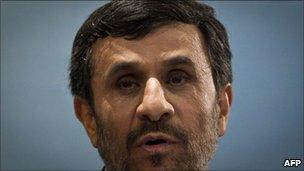 Iranian President Mahmoud Ahmadinejad in Tehran, 4 April