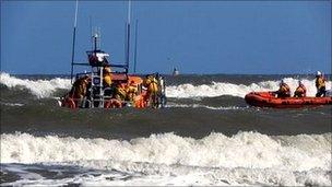 Scene of rescue off Bridlington