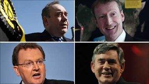 Alex Salmond, Tavish Scott, David Mundell and Gordon Brown