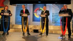 Annabel Goldie, Tavish Scott, Alex Salmond and Iain Gray