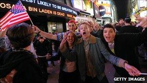 Americans celebrating