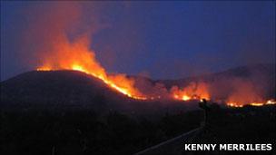 Wildfire at Tarbet, Loch Nevis. Photo: Kenny Merrilees