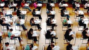 Students sitting exams