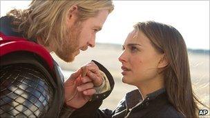 Chris Hemsworth and Natalie Portman in Thor