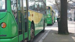 Buses at St Peter Port's terminus