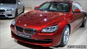 The BMW 650i coupe is displayed at the Shanghai Auto Show in Shanghai on April 19, 2011