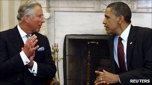 Prince Charles and Barack Obama in the Oval Office