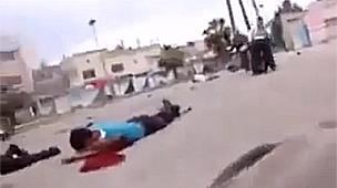 Still image from 26 April YouTube video, thought to show a peaceful protest in Deraa