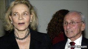 Arthur Laurents with Lauren Bacall in 2003