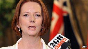 Julia Gillard, pictured on 20 April 2011