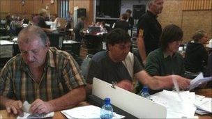 Election counting at South Oxfordshire