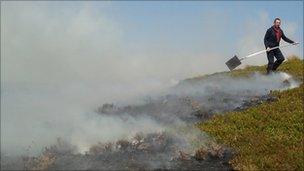 The fire in the Brecon Beacons National Park