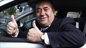 Alex Salmond on the campaign trail