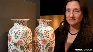 Dr Francesca Vanke with vases