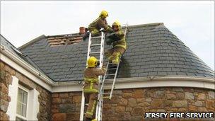 House struck by lightning. Pic: Jersey Fire Service