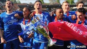 Brighton and Hove Albion players celebration promotion