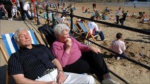 People on Scarborough beach