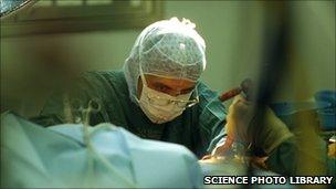 Surgeon during operation