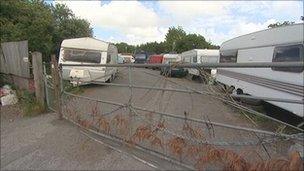 Traveller camp at South Brent