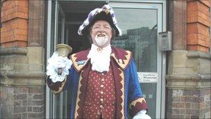 New town crier Horace Handley.