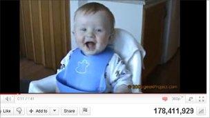 Laughing baby, YouTube