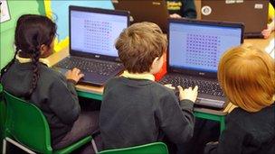 Pupils using computers