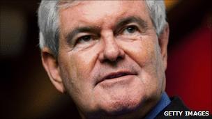 Newt Gingrich, pictured 20 April 2011